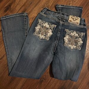 Answer Me Cowgirl Women's Boot Cut Jeans - Blue